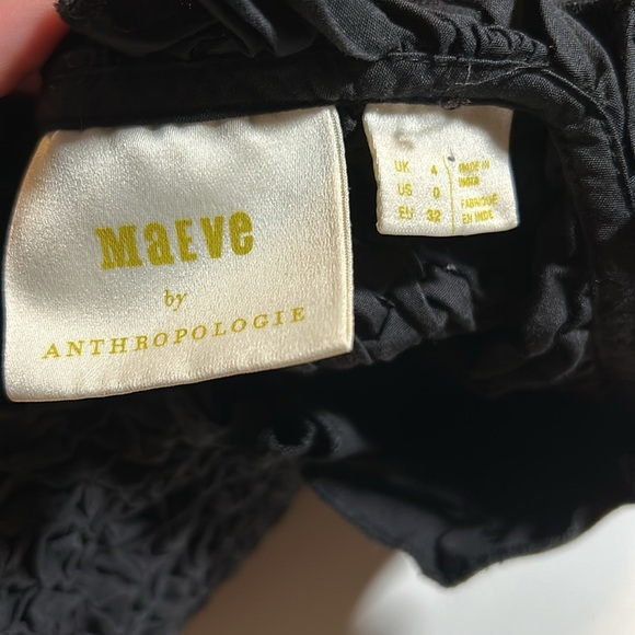 Maeve Black Long Sleeve Oversized Blouse 100% Cotton Sz 0 C10 - Picture 4 of 4